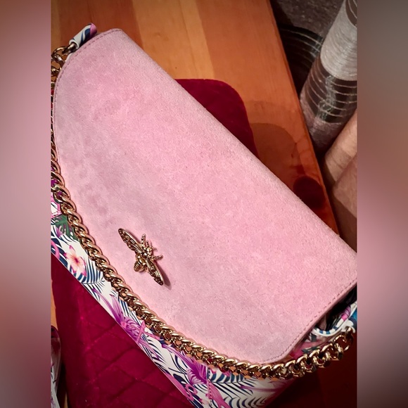 New NWT MADE IN ITALY VERA PELLE GENUINE LEATHER LILAC PINK FLAMINGO PURSE - Picture 7 of 15